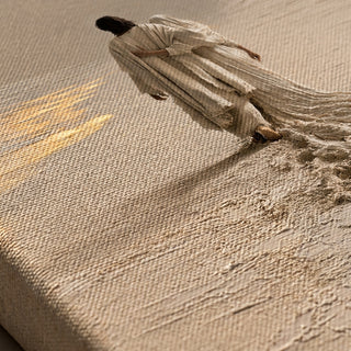 Close-up of the cotton canvas weave texture