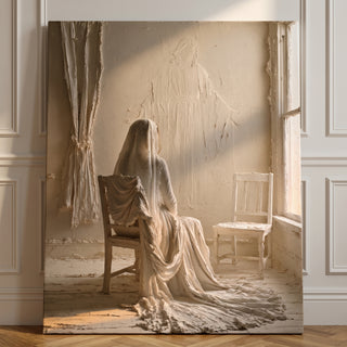 Never Alone canvas print leaning against a wall