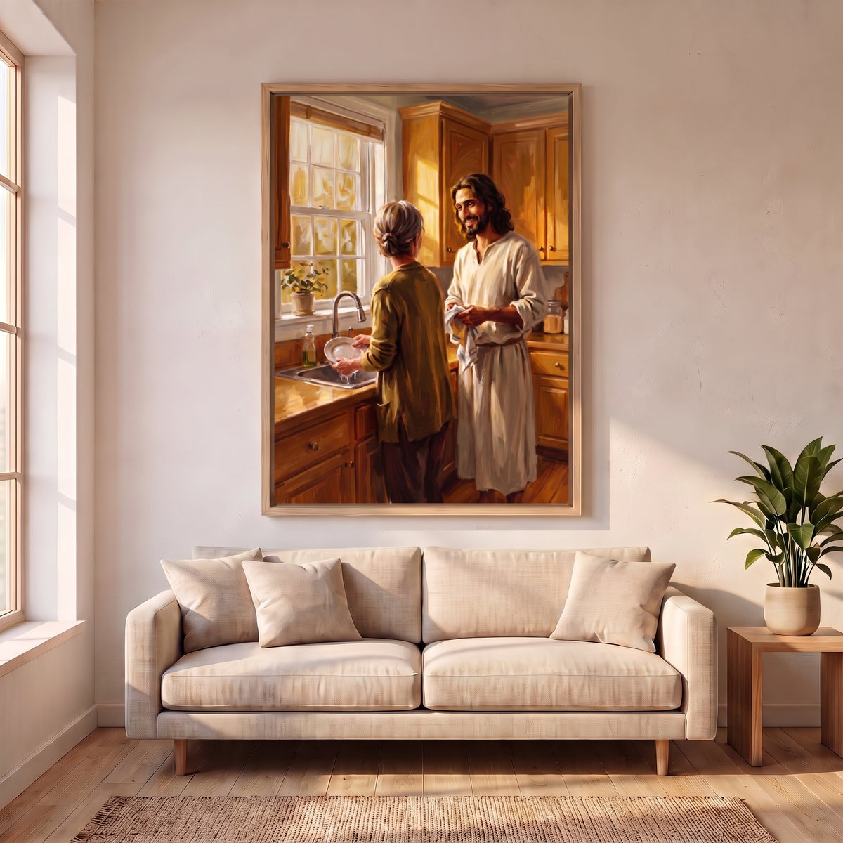 Every Ordinary Day canvas print above a sofa