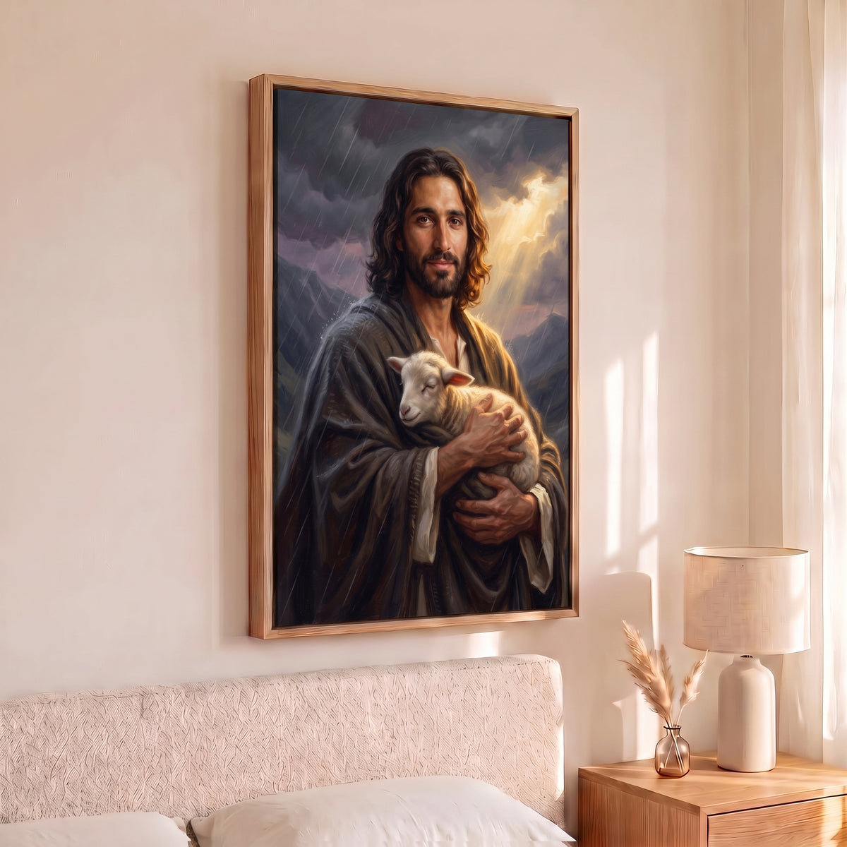 Shelter canvas print in a bedroom