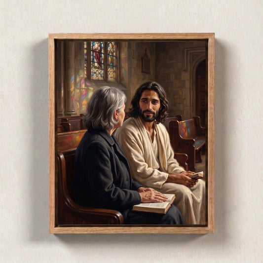The Seat Beside You canvas print in an oak frame